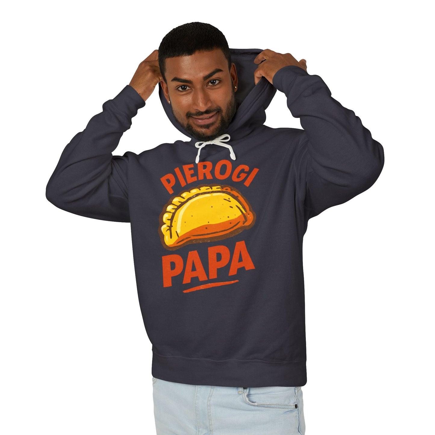 Funny Pierogi Papa Unisex Lightweight Hoodie, Foodie Apparel, Gift for Dad, Family Reunion, Casual Wear, Kitchen Lover