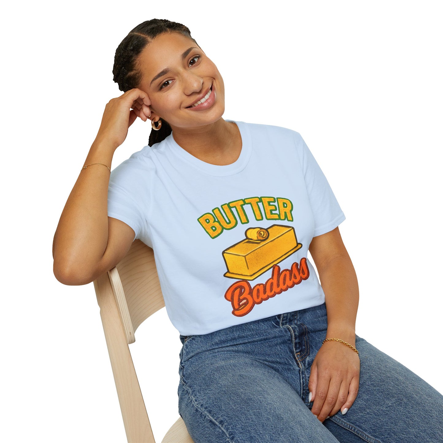Butter Badass Unisex T-Shirt | Funny Graphic Tee | Casual Wear for Foodies, Unique Gift for Birthdays, Funny Gift, Summer Style