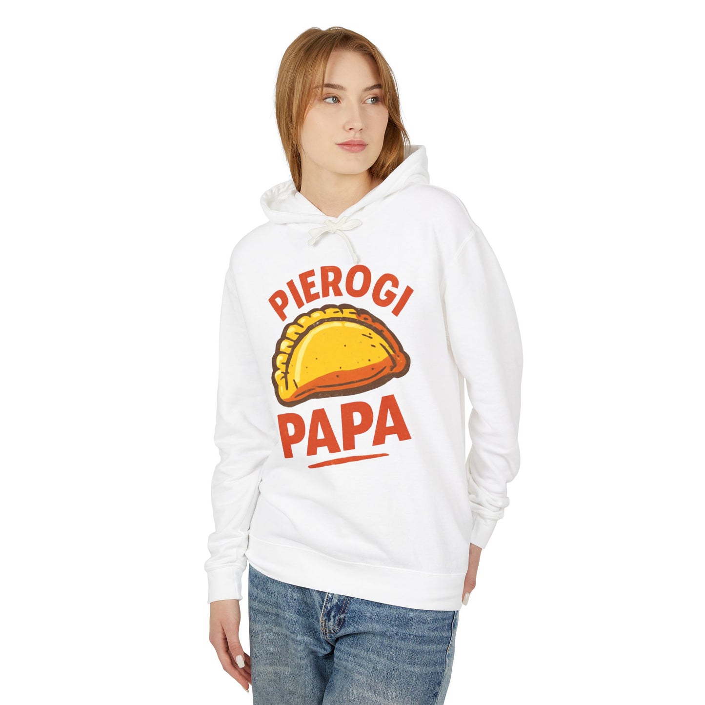 Funny Pierogi Papa Unisex Lightweight Hoodie, Foodie Apparel, Gift for Dad, Family Reunion, Casual Wear, Kitchen Lover