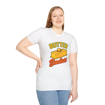 Butter Badass Unisex T-Shirt | Funny Graphic Tee | Casual Wear for Foodies, Unique Gift for Birthdays, Funny Gift, Summer Style