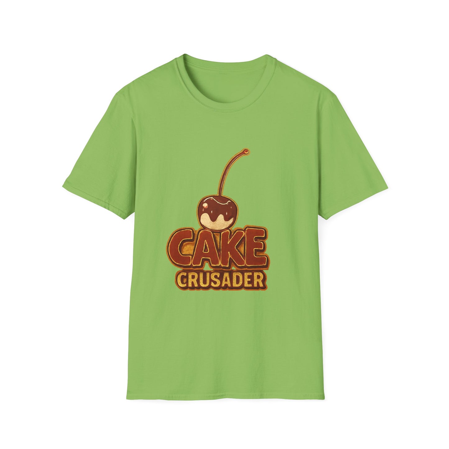 Cake Crusader Unisex Softstyle T-Shirt, Funny Dessert Tee, Gift for Bakers, Birthday Celebration, Foodie Humor Shirt