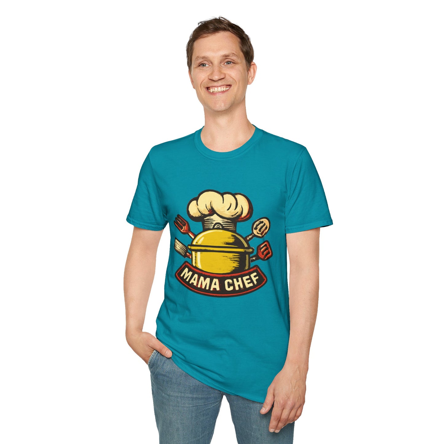 Mama Chef Unisex Softstyle T-Shirt, Cooking Gift, Foodie Apparel, Chef Shirt, Kitchen Lover Tee, Culinary Humor