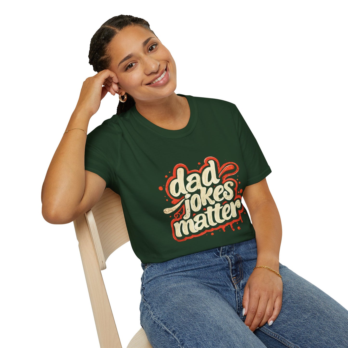 Dad Jokes Matter T-Shirt - Funny Gift for Dads, Father’s Day Apparel, Unisex Softstyle Tee, Humorous Dad T-Shirt, Casual Wear