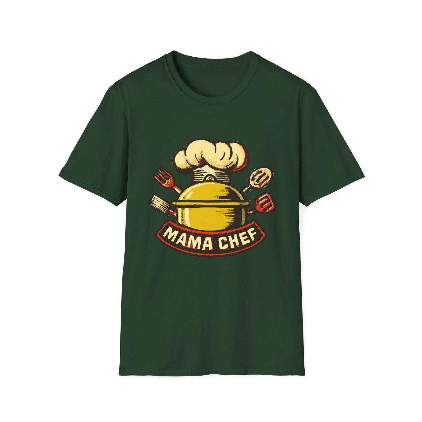 Mama Chef Unisex Softstyle T-Shirt, Cooking Gift, Foodie Apparel, Chef Shirt, Kitchen Lover Tee, Culinary Humor