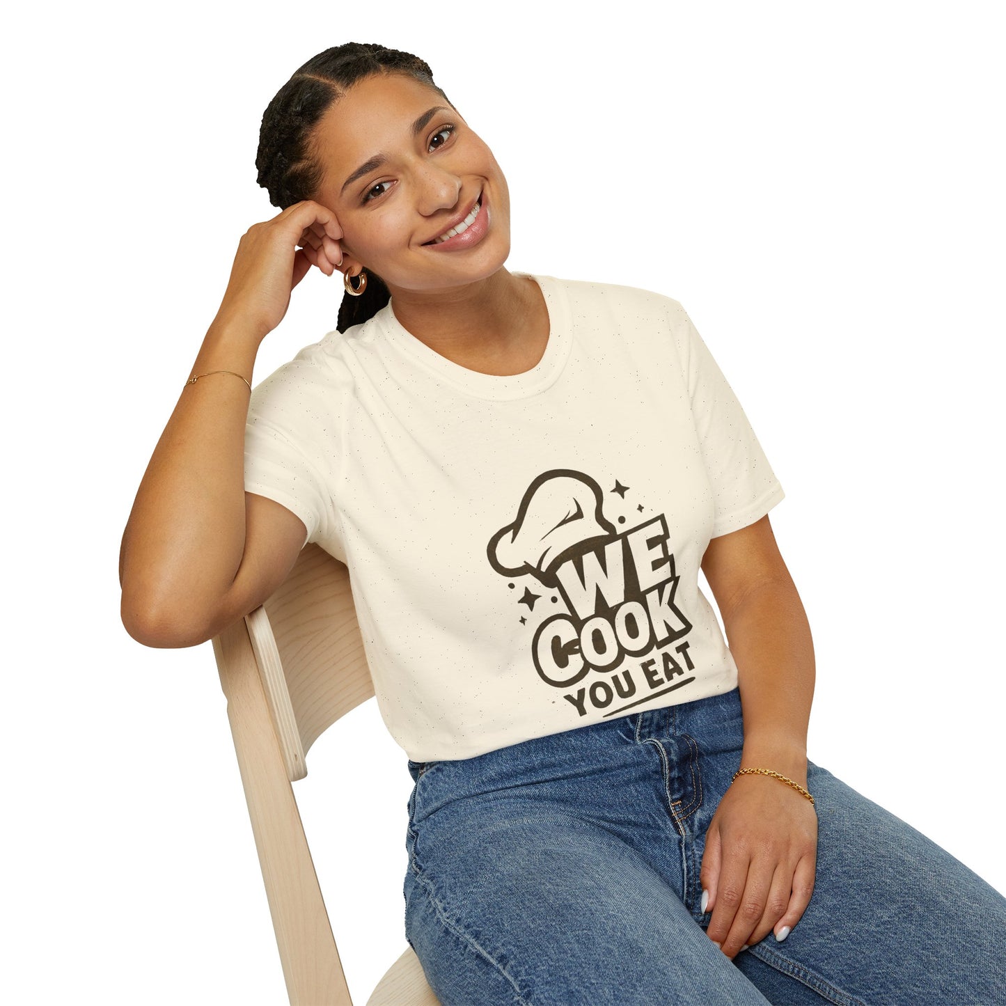 Chef's Humor T-Shirt, Funny Cooking Top, We Cook You Eat Tee, Gift for Foodies, Unisex Kitchen Shirt