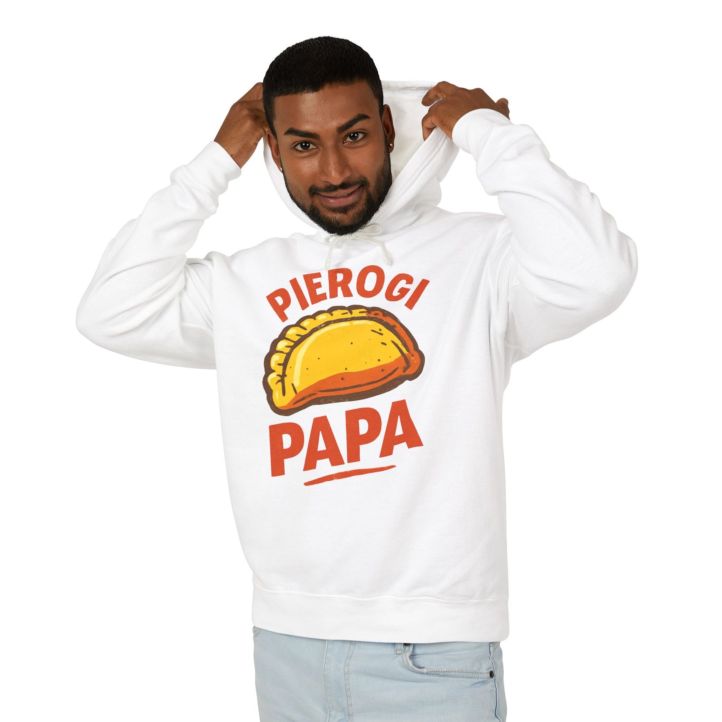 Funny Pierogi Papa Unisex Lightweight Hoodie, Foodie Apparel, Gift for Dad, Family Reunion, Casual Wear, Kitchen Lover