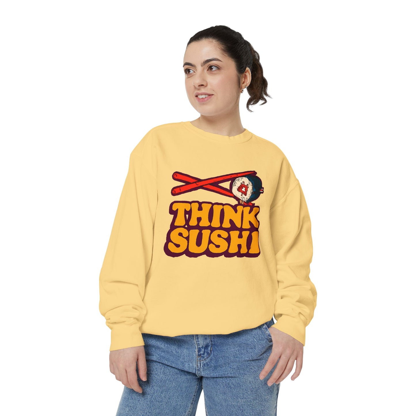 Sushi-Inspired Unisex Sweatshirt - Cozy & Fun, Perfect for Foodies, Casual Wear, Gifts for Sushi Lovers, Food-Themed Apparel