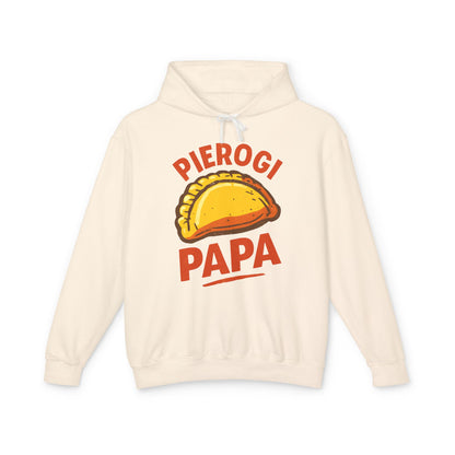 Funny Pierogi Papa Unisex Lightweight Hoodie, Foodie Apparel, Gift for Dad, Family Reunion, Casual Wear, Kitchen Lover