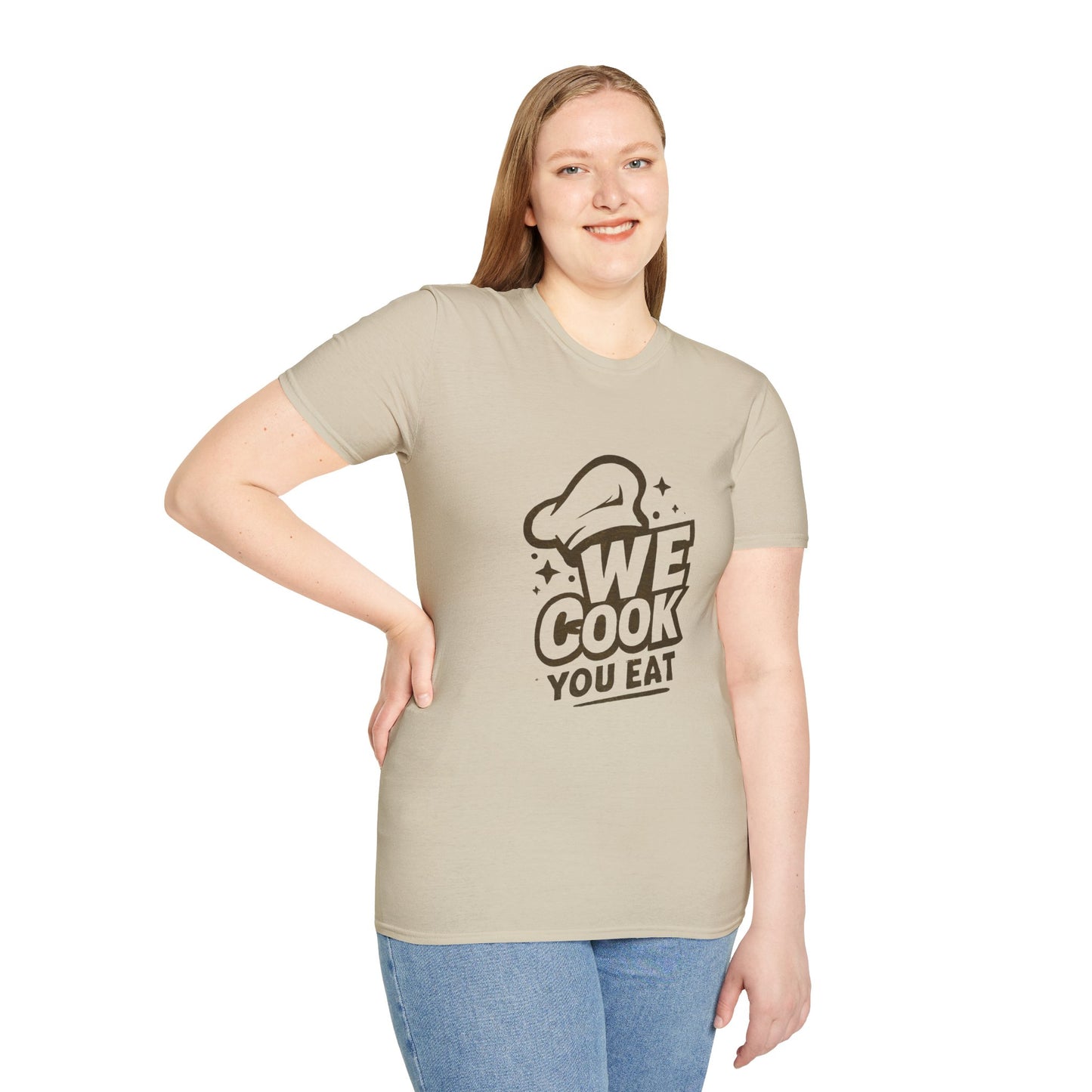 Chef's Humor T-Shirt, Funny Cooking Top, We Cook You Eat Tee, Gift for Foodies, Unisex Kitchen Shirt