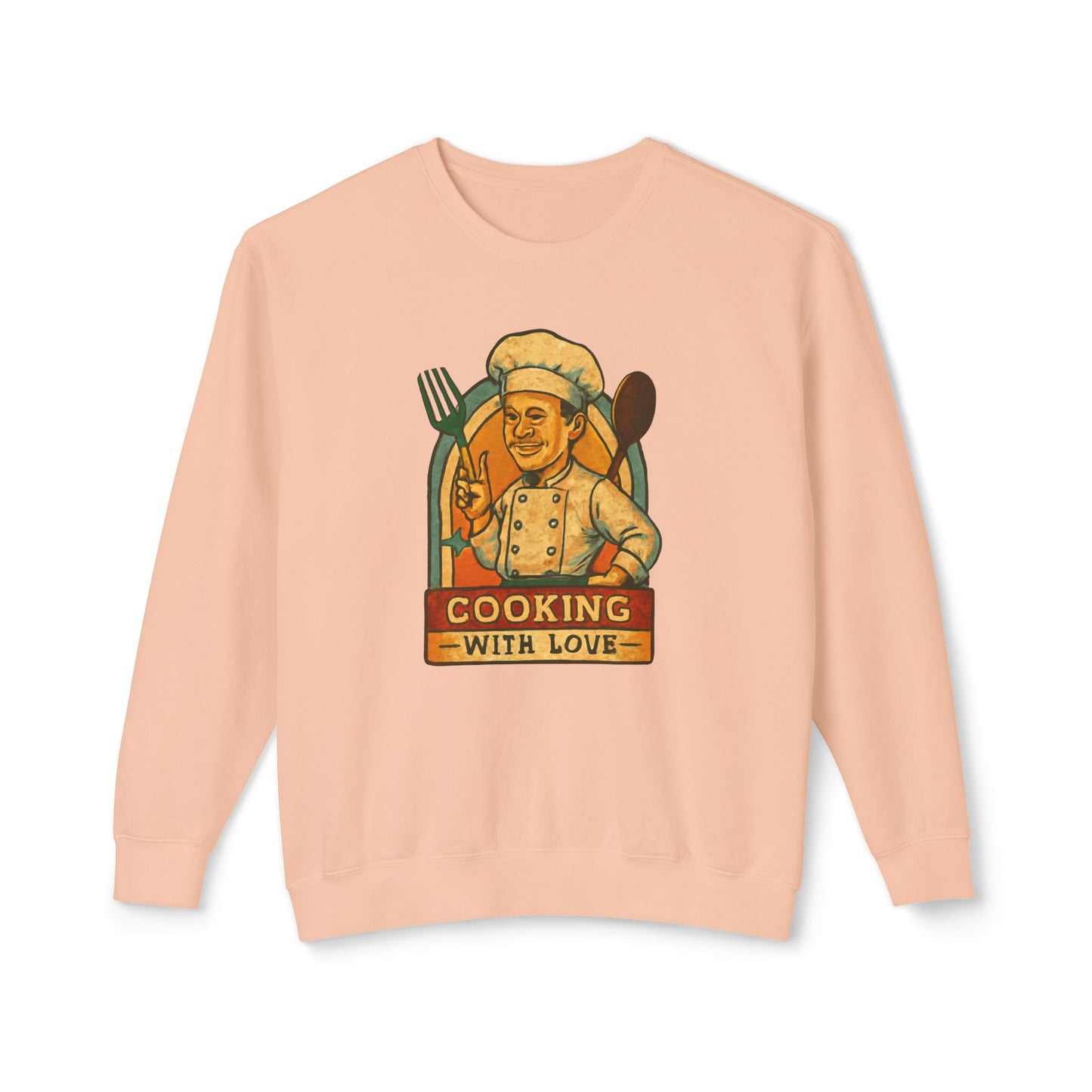 Cooking with Love Crewneck Sweatshirt - Perfect Gift for Chefs, Foodies, Kitchen Decor, Cooking Lovers, Cozy Wear