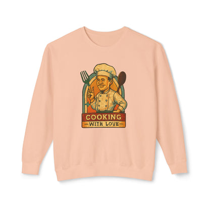 Cooking with Love Crewneck Sweatshirt - Perfect Gift for Chefs, Foodies, Kitchen Decor, Cooking Lovers, Cozy Wear