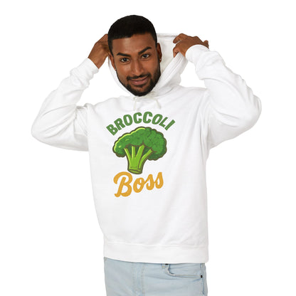 Broccoli Boss Unisex Lightweight Hoodie, Funny Sweatshirt, Vegan Gift, Plant-Based Apparel, Eco-Friendly Fashion, Perfect for Any Occasion