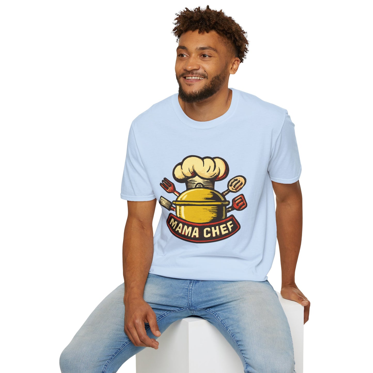 Mama Chef Unisex Softstyle T-Shirt, Cooking Gift, Foodie Apparel, Chef Shirt, Kitchen Lover Tee, Culinary Humor