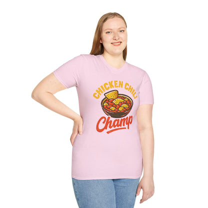 Chicken Chili Champ T-Shirt, Funny Cooking Shirt, Unisex Graphic Tee, Gift for Food Lovers, Casual Wear, Kitchen Humor